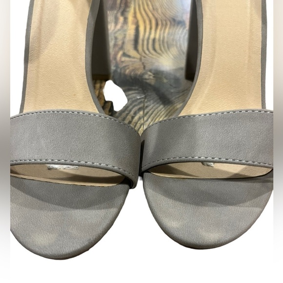 My Delicious Shoes Elton Heeled Sandal Taupe Grey Size 8 Faux Leather - Picture 4 of 11